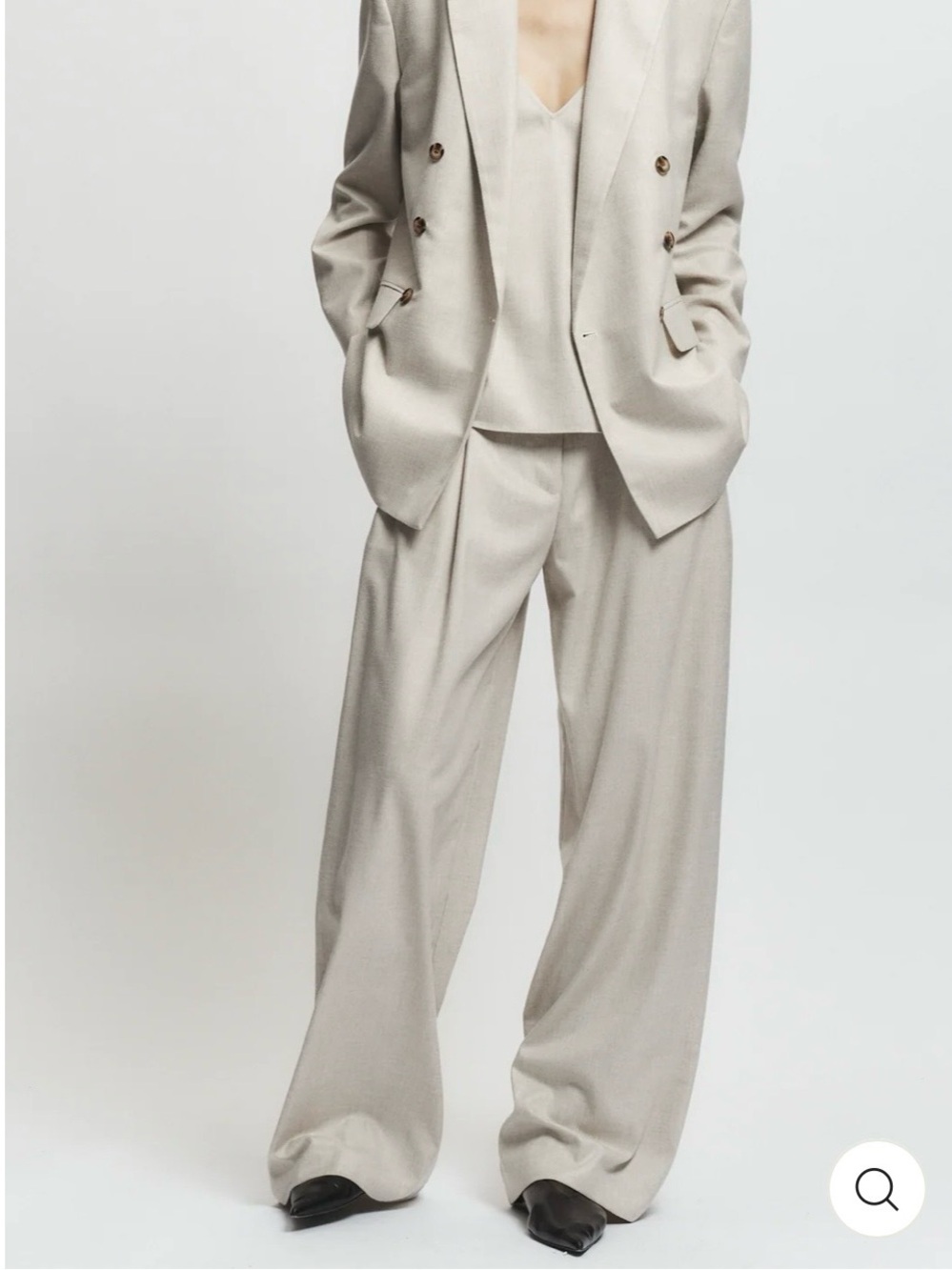 Saint Art New York Nevin Wide Leg Trousers Women's Large Oatmeal Relaxed NWT